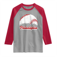 Philadelphia Baseball Raglan Shirt Vintage Skyline City - Wonder Print Shop