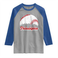 Philadelphia Baseball Raglan Shirt Vintage Skyline City - Wonder Print Shop