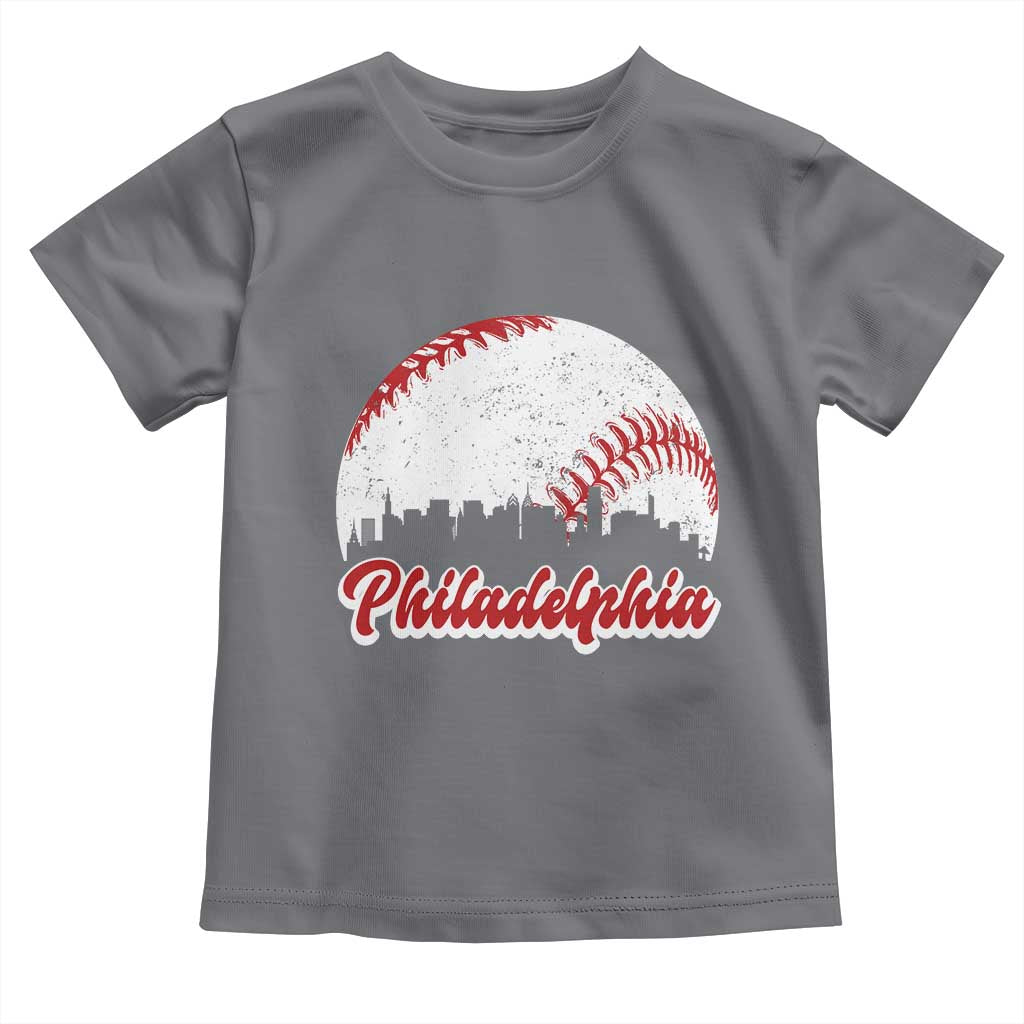 Philadelphia Baseball Toddler T Shirt Vintage Skyline City - Wonder Print Shop