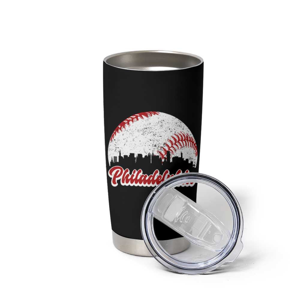 Philadelphia Baseball Tumbler Cup Vintage Skyline City - Wonder Print Shop