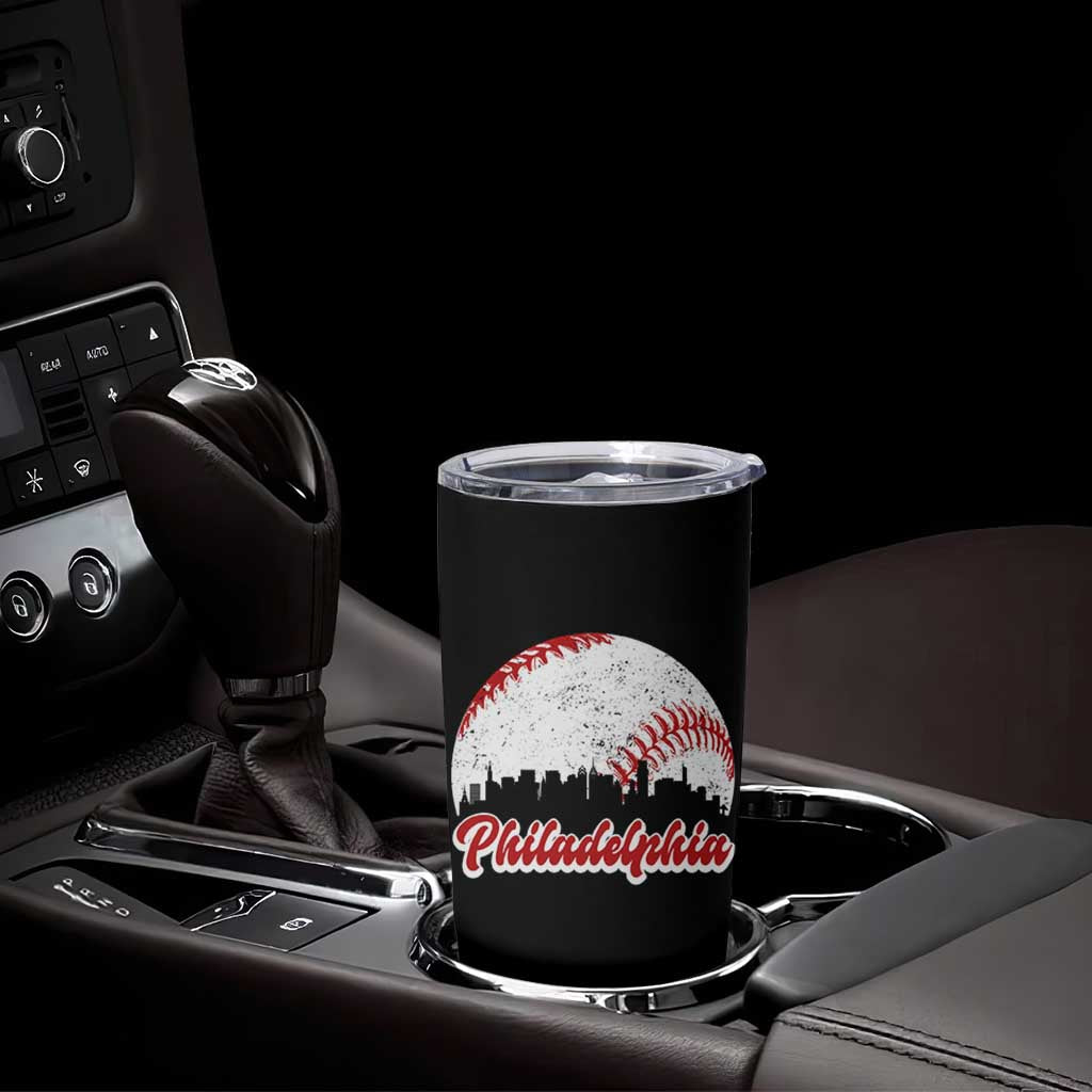 Philadelphia Baseball Tumbler Cup Vintage Skyline City - Wonder Print Shop