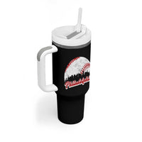 Philadelphia Baseball Tumbler With Handle Vintage Skyline City - Wonder Print Shop