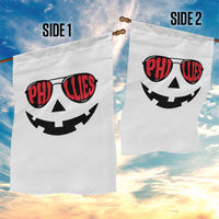 Halloween Phillies Garden Flag Philadelphia Baseball Red October Jackolantern Pumpkin Face - Wonder Print Shop