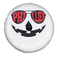 Halloween Phillies Spare Tire Cover Philadelphia Baseball Red October Jackolantern Pumpkin Face - Wonder Print Shop