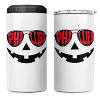 Halloween Phillies 4 in 1 Can Cooler Tumbler Philadelphia Baseball Red October Jackolantern Pumpkin Face - Wonder Print Shop
