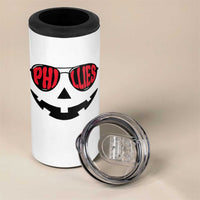 Halloween Phillies 4 in 1 Can Cooler Tumbler Philadelphia Baseball Red October Jackolantern Pumpkin Face - Wonder Print Shop