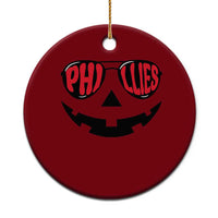 Halloween Phillies Ceramic Ornament Philadelphia Baseball Red October Jackolantern Pumpkin Face - Wonder Print Shop