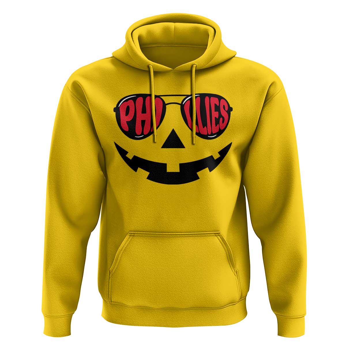 Halloween Phillies Hoodie Philadelphia Baseball Red October Jackolantern Pumpkin Face - Wonder Print Shop