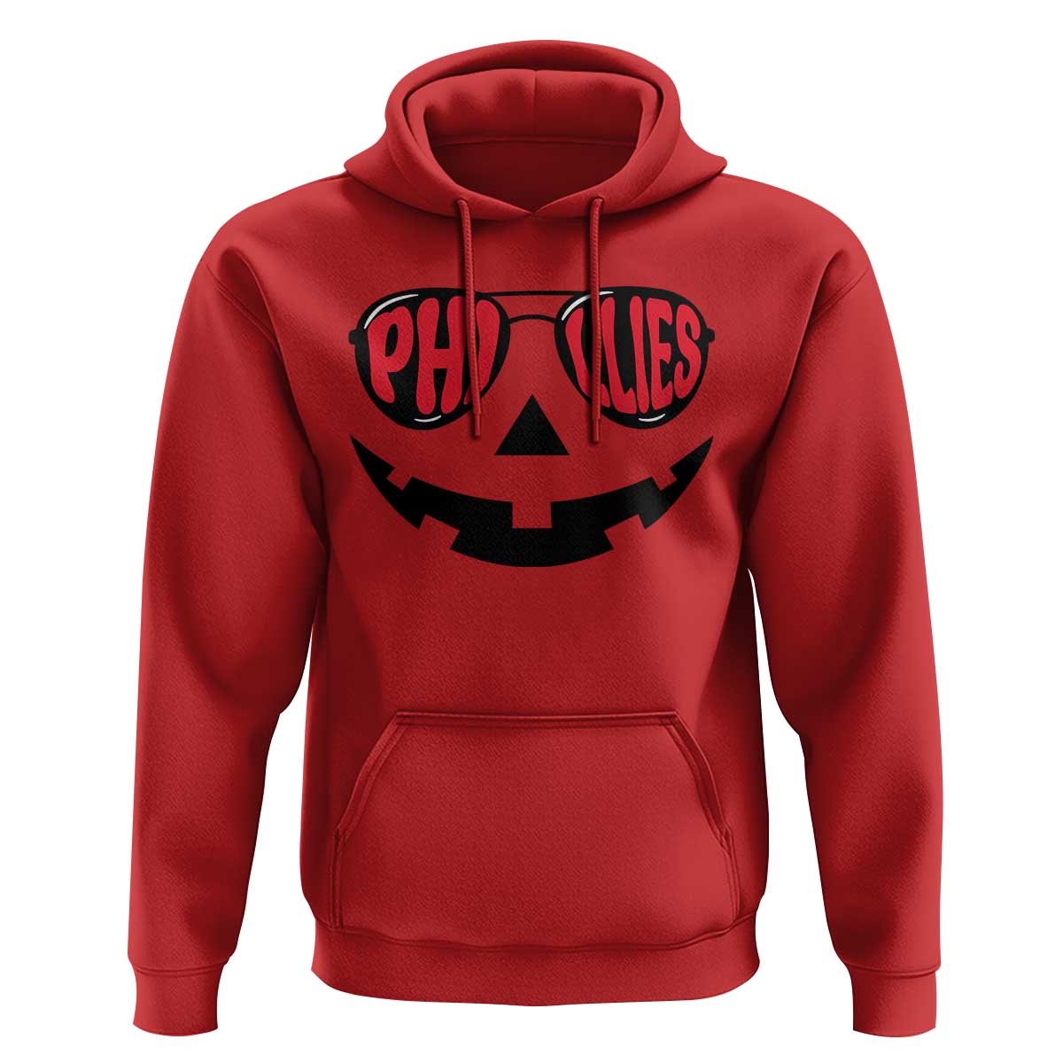Halloween Phillies Hoodie Philadelphia Baseball Red October Jackolantern Pumpkin Face - Wonder Print Shop