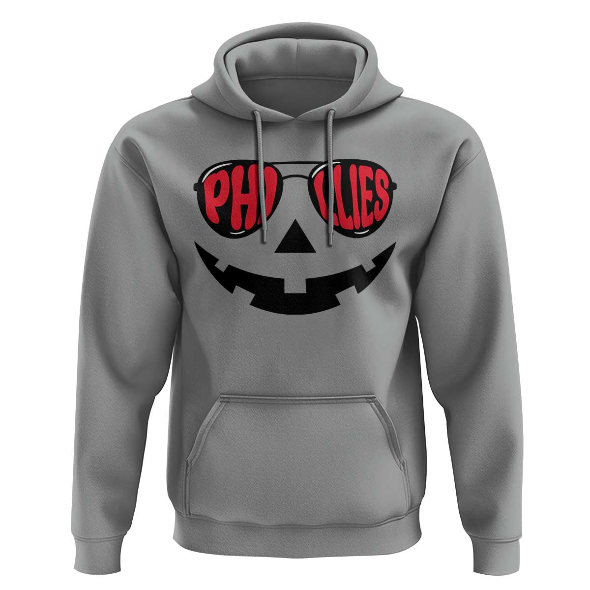Halloween Phillies Hoodie Philadelphia Baseball Red October Jackolantern Pumpkin Face - Wonder Print Shop