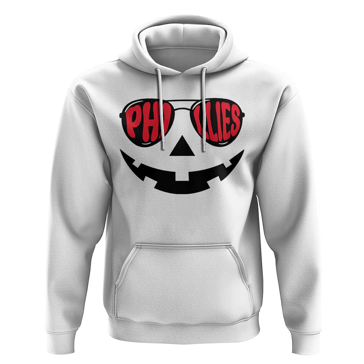 Halloween Phillies Hoodie Philadelphia Baseball Red October Jackolantern Pumpkin Face - Wonder Print Shop