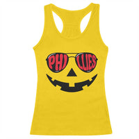 Halloween Phillies Racerback Tank Top Philadelphia Baseball Red October Jackolantern Pumpkin Face - Wonder Print Shop