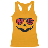 Halloween Phillies Racerback Tank Top Philadelphia Baseball Red October Jackolantern Pumpkin Face - Wonder Print Shop