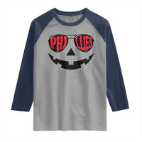 Halloween Phillies Raglan Shirt Philadelphia Baseball Red October Jackolantern Pumpkin Face - Wonder Print Shop