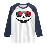 Halloween Phillies Raglan Shirt Philadelphia Baseball Red October Jackolantern Pumpkin Face - Wonder Print Shop