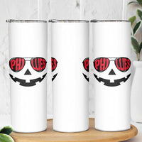 Halloween Phillies Skinny Tumbler Philadelphia Baseball Red October Jackolantern Pumpkin Face - Wonder Print Shop