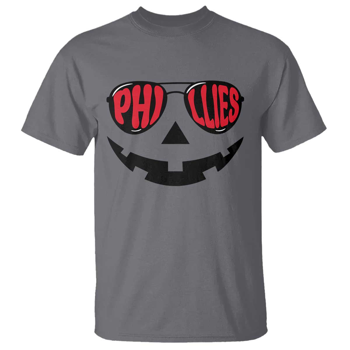 Halloween Phillies T Shirt Philadelphia Baseball Red October Jackolantern Pumpkin Face - Wonder Print Shop