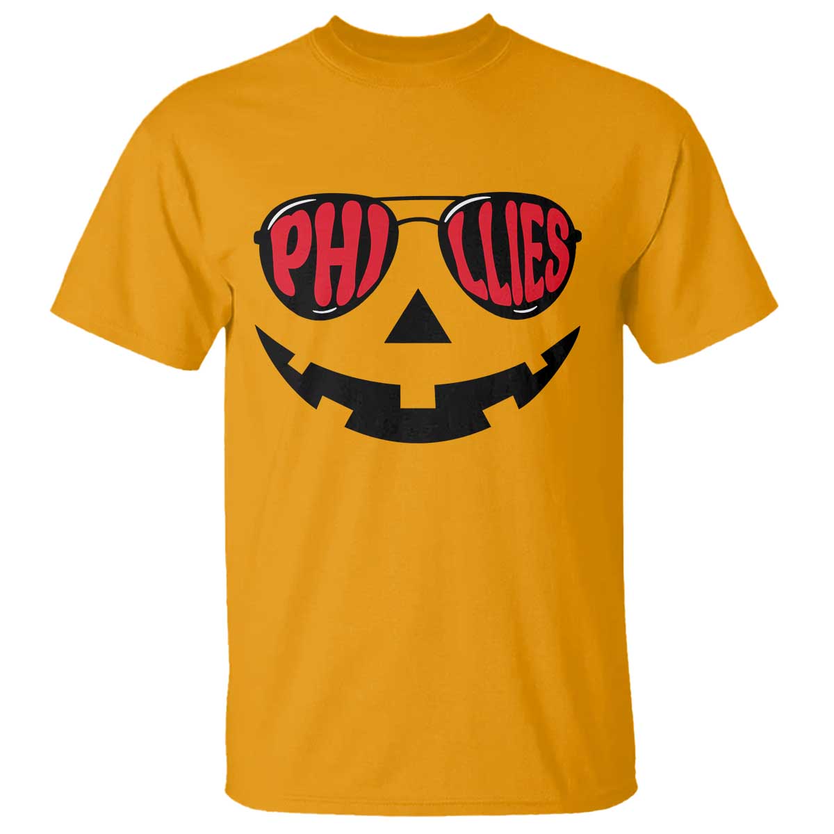 Halloween Phillies T Shirt Philadelphia Baseball Red October Jackolantern Pumpkin Face - Wonder Print Shop
