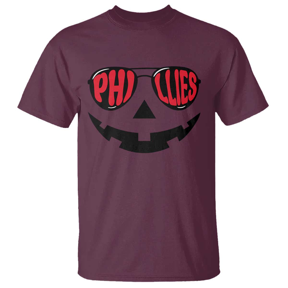 Halloween Phillies T Shirt Philadelphia Baseball Red October Jackolantern Pumpkin Face - Wonder Print Shop
