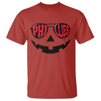 Halloween Phillies T Shirt Philadelphia Baseball Red October Jackolantern Pumpkin Face - Wonder Print Shop