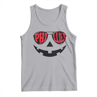 Halloween Phillies Tank Top Philadelphia Baseball Red October Jackolantern Pumpkin Face - Wonder Print Shop