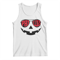 Halloween Phillies Tank Top Philadelphia Baseball Red October Jackolantern Pumpkin Face - Wonder Print Shop