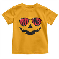 Halloween Phillies Toddler T Shirt Philadelphia Baseball Red October Jackolantern Pumpkin Face - Wonder Print Shop