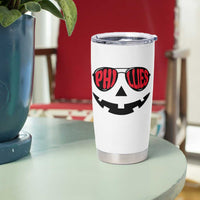 Halloween Phillies Tumbler Cup Philadelphia Baseball Red October Jackolantern Pumpkin Face - Wonder Print Shop