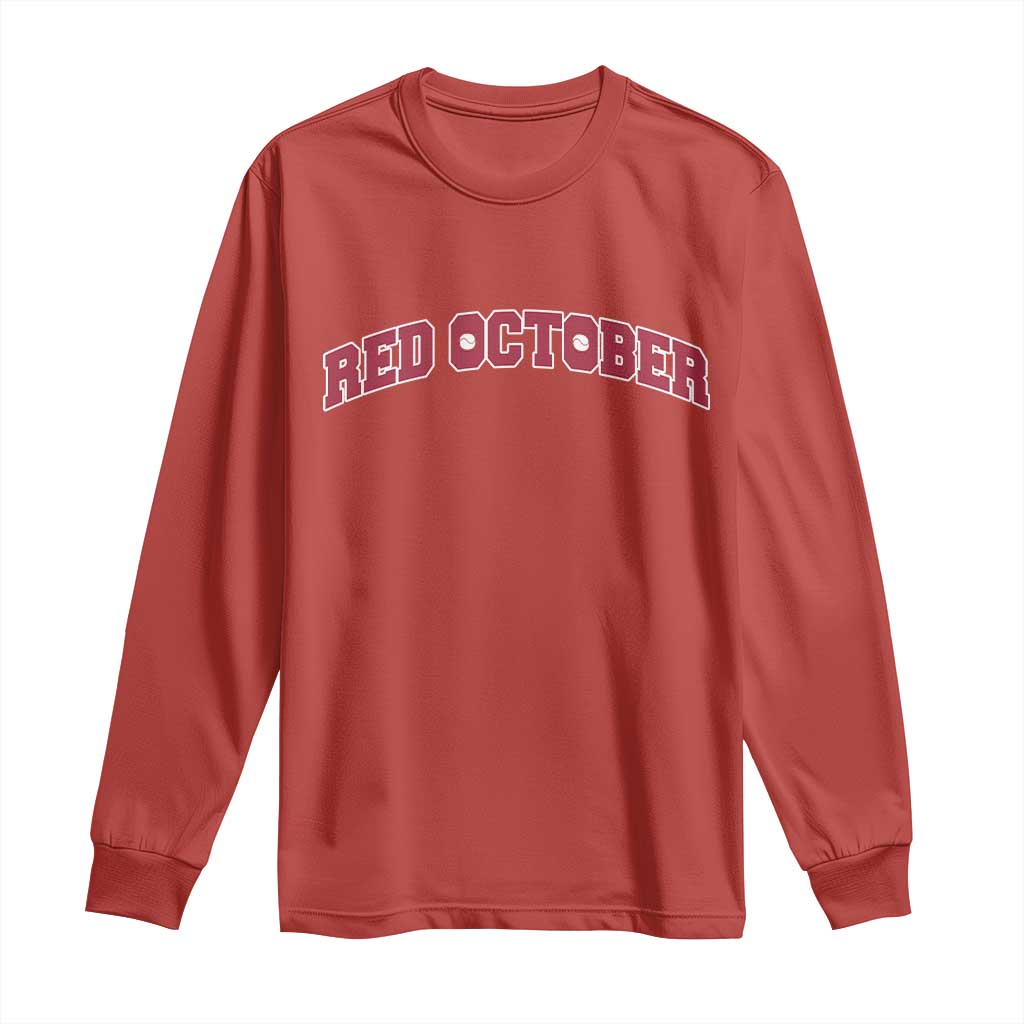 Red October Long Sleeve Shirt Vintage Sports Philadelphia Playoff Baseball Fan - Wonder Print Shop