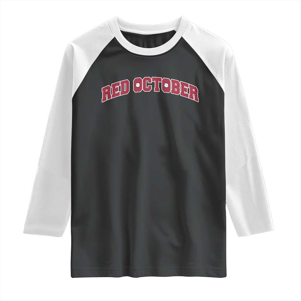 Red October Raglan Shirt Vintage Sports Philadelphia Playoff Baseball Fan - Wonder Print Shop