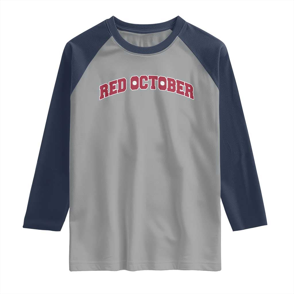 Red October Raglan Shirt Vintage Sports Philadelphia Playoff Baseball Fan - Wonder Print Shop
