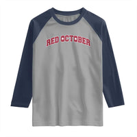 Red October Raglan Shirt Vintage Sports Philadelphia Playoff Baseball Fan - Wonder Print Shop