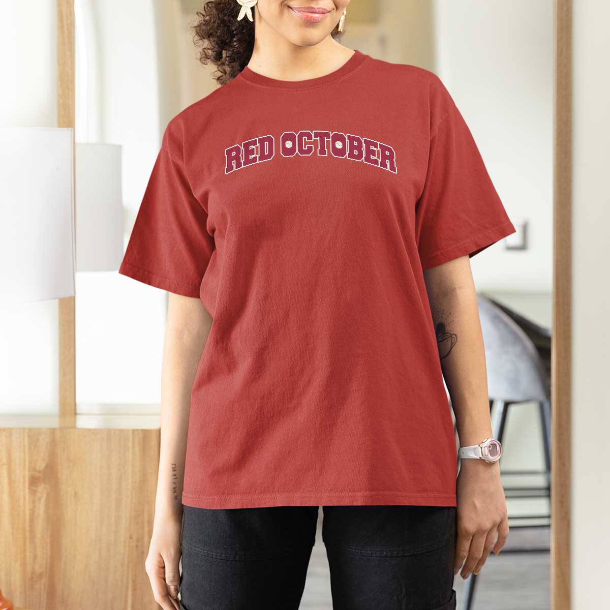 Red October T Shirt For Women Vintage Sports Philadelphia Playoff Baseball Fan - Wonder Print Shop