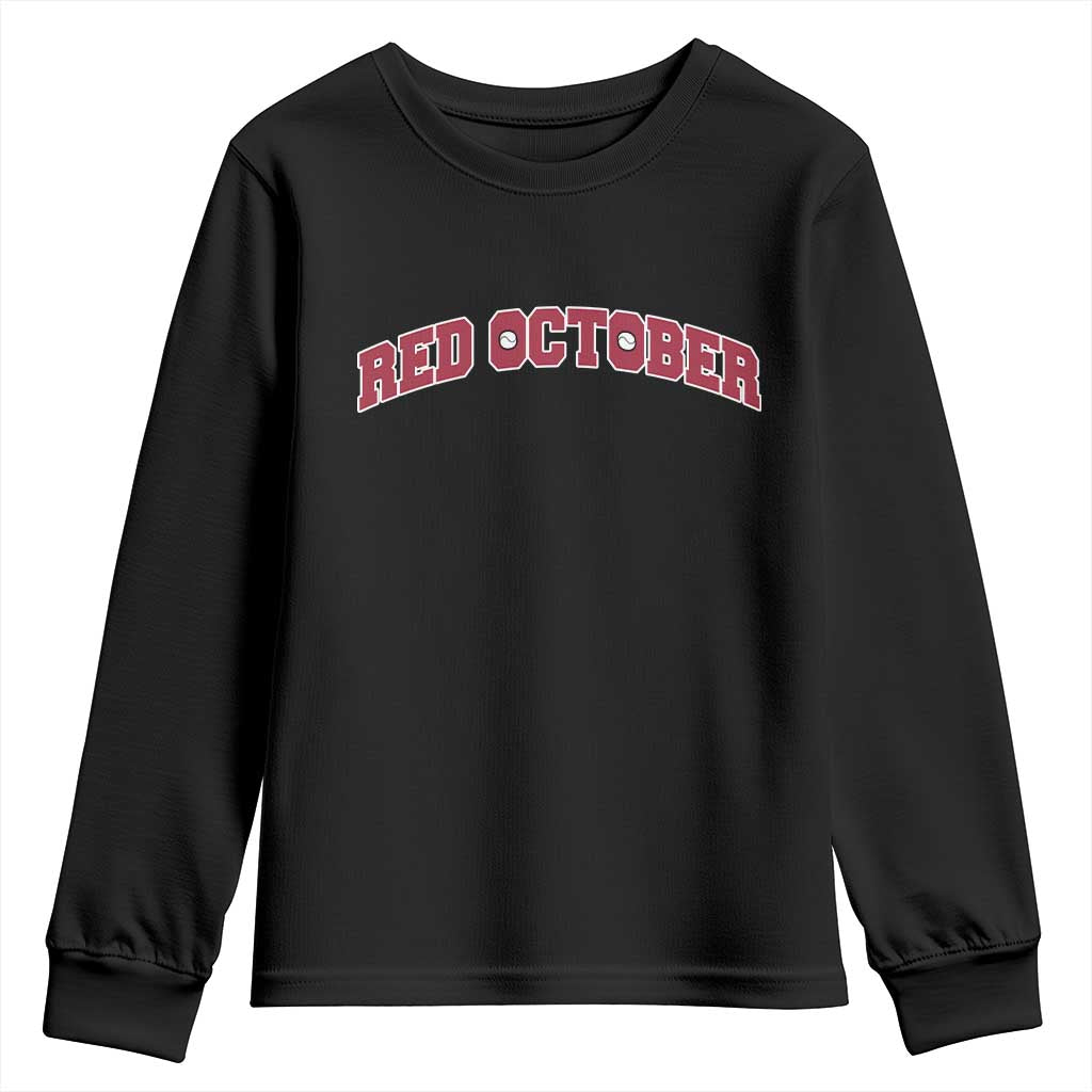 Red October Youth Sweatshirt Vintage Sports Philadelphia Playoff Baseball Fan - Wonder Print Shop