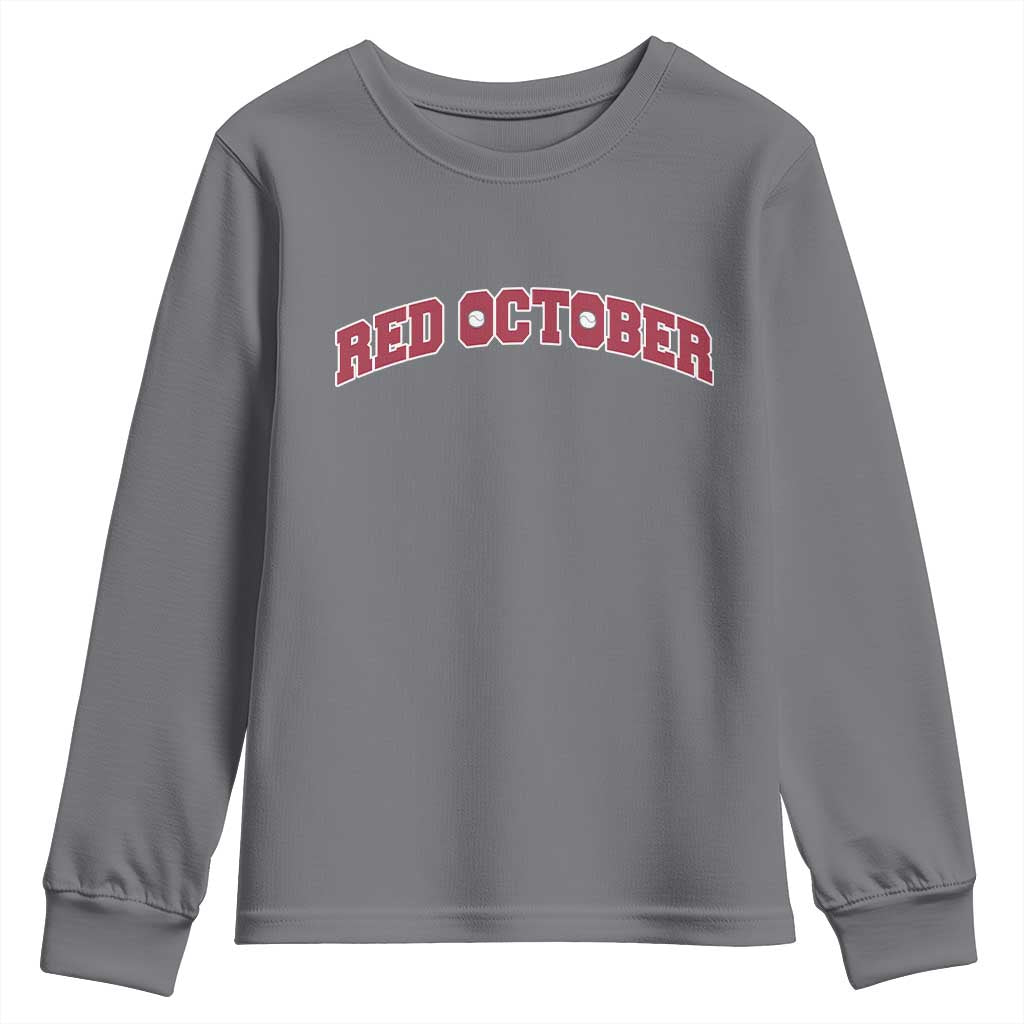 Red October Youth Sweatshirt Vintage Sports Philadelphia Playoff Baseball Fan - Wonder Print Shop
