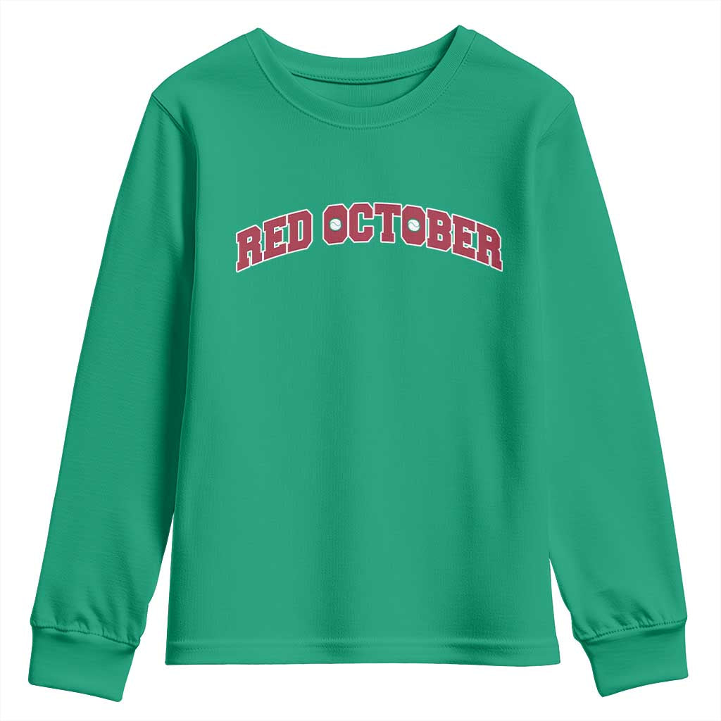 Red October Youth Sweatshirt Vintage Sports Philadelphia Playoff Baseball Fan - Wonder Print Shop