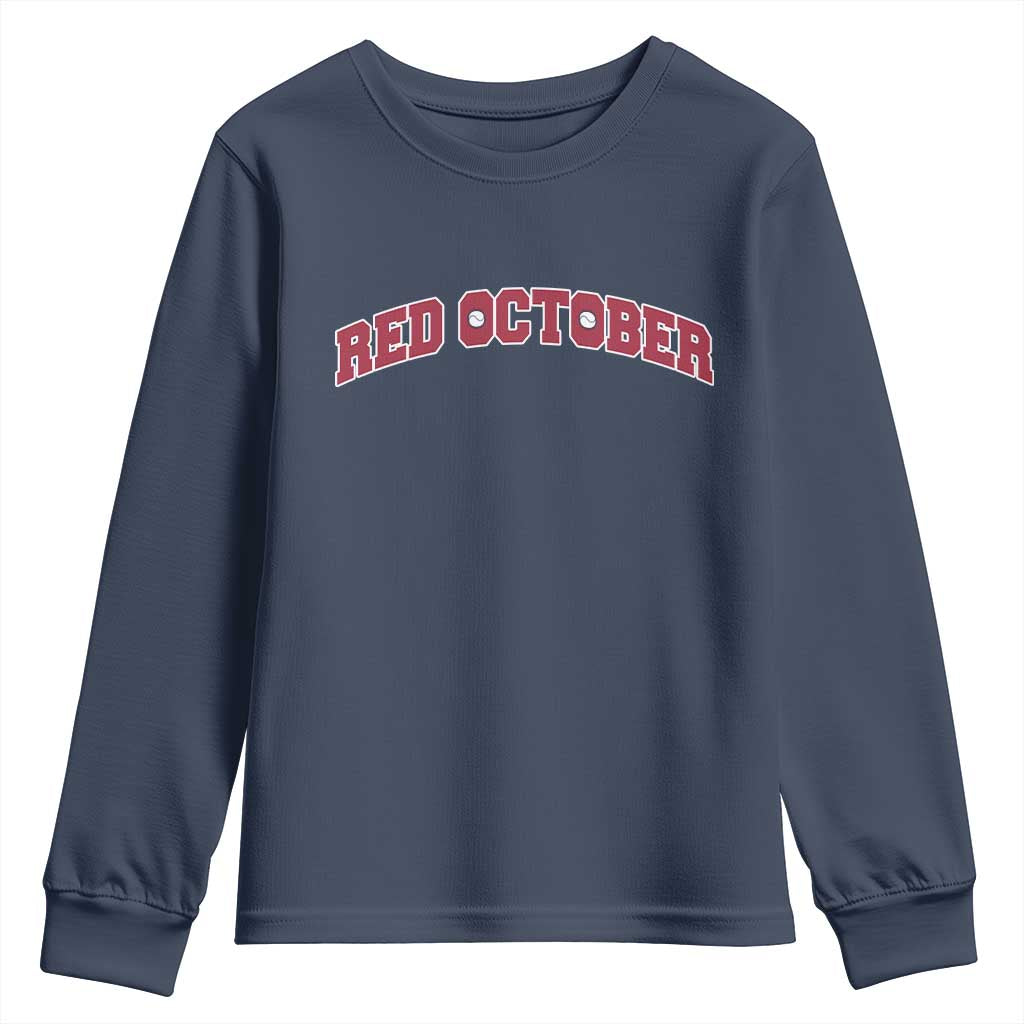 Red October Youth Sweatshirt Vintage Sports Philadelphia Playoff Baseball Fan - Wonder Print Shop