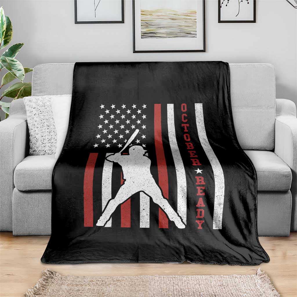 October Ready Throw Blanket Cool Distressed Philadelphia Baseball Fan US Flag - Wonder Print Shop