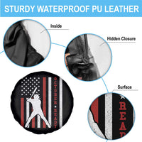 October Ready Spare Tire Cover Cool Distressed Philadelphia Baseball Fan US Flag - Wonder Print Shop