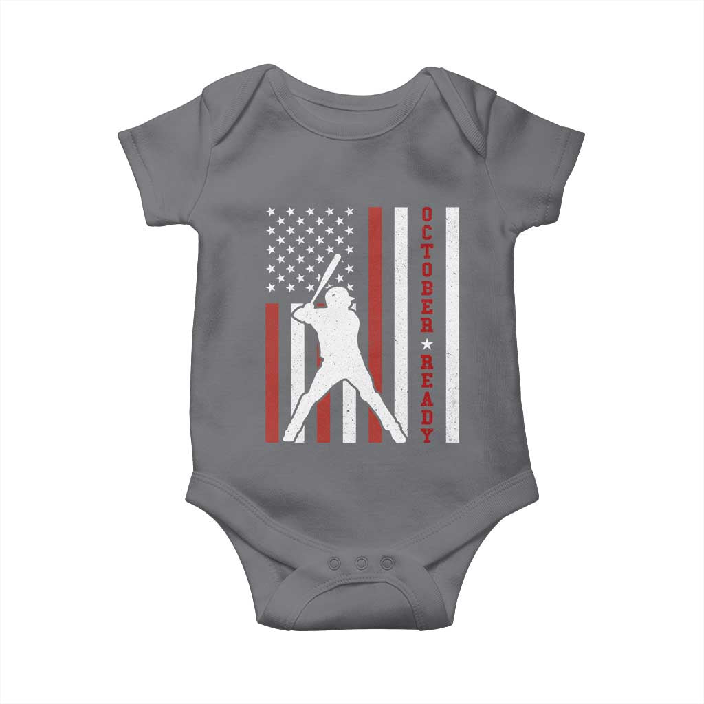 October Ready Baby Onesie Cool Distressed Philadelphia Baseball Fan US Flag - Wonder Print Shop