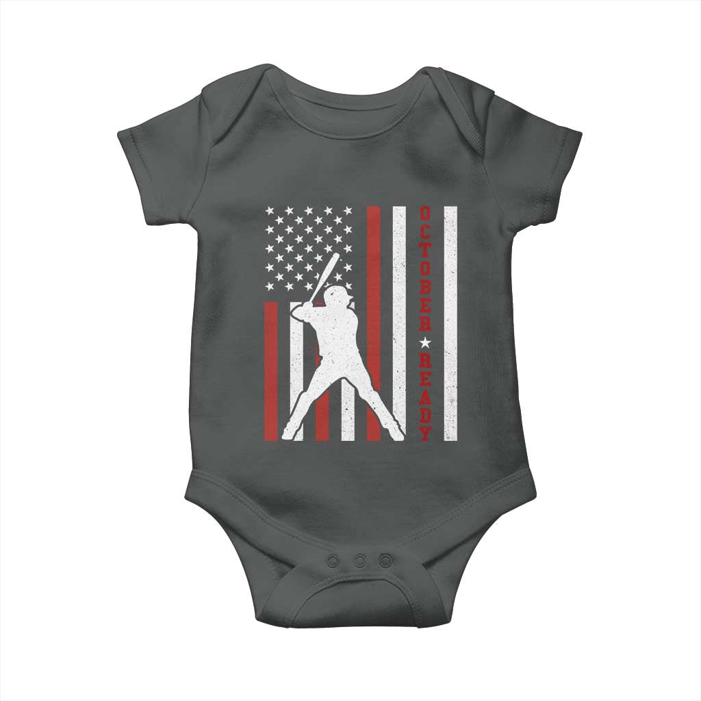 October Ready Baby Onesie Cool Distressed Philadelphia Baseball Fan US Flag - Wonder Print Shop