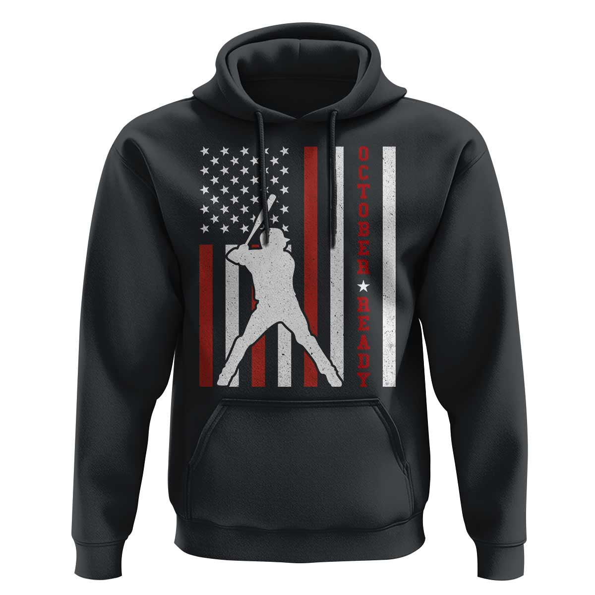 October Ready Hoodie Cool Distressed Philadelphia Baseball Fan US Flag - Wonder Print Shop