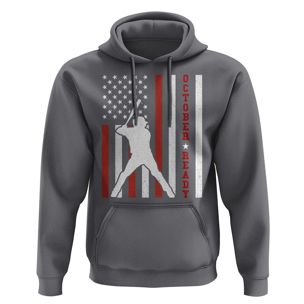 October Ready Hoodie Cool Distressed Philadelphia Baseball Fan US Flag - Wonder Print Shop