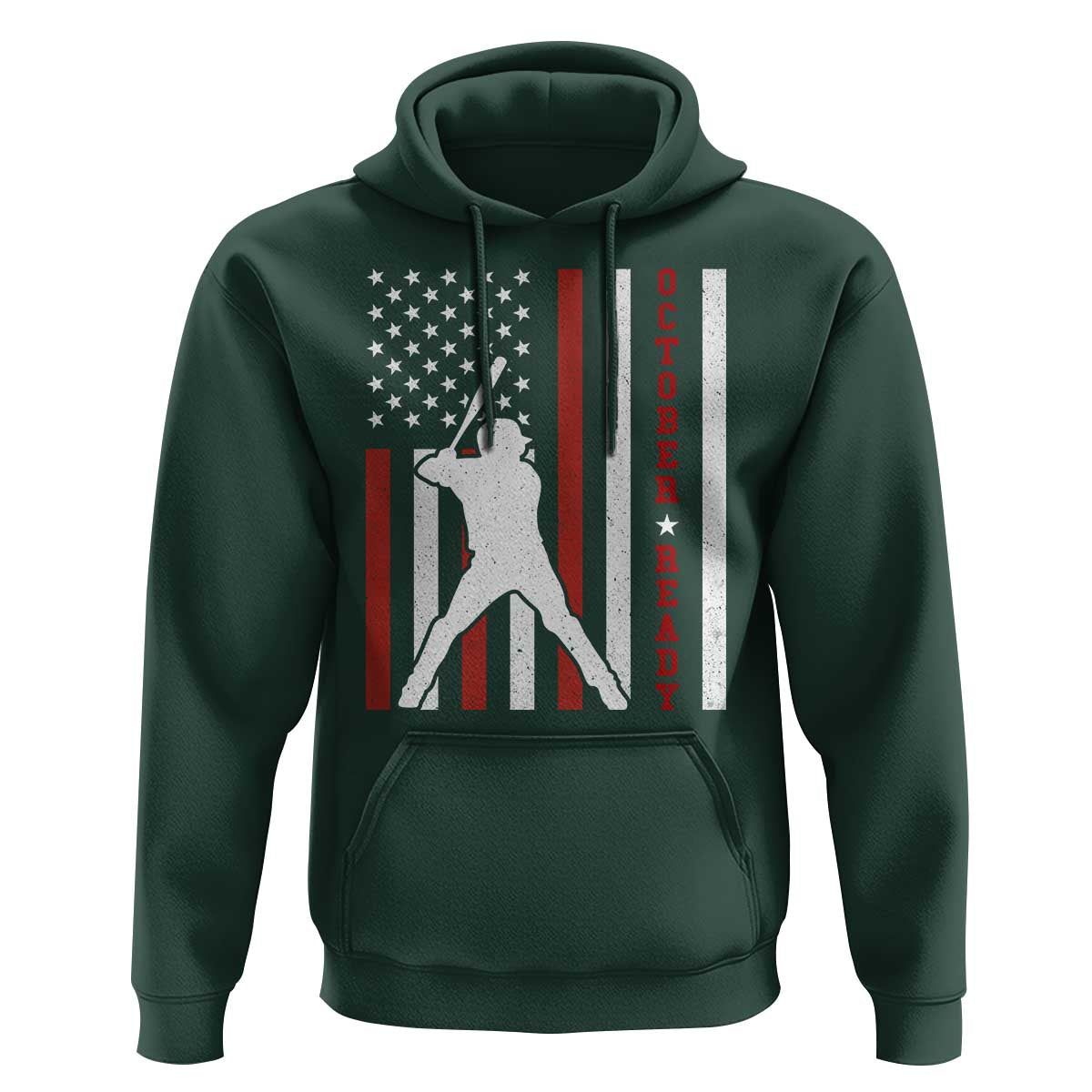 October Ready Hoodie Cool Distressed Philadelphia Baseball Fan US Flag - Wonder Print Shop