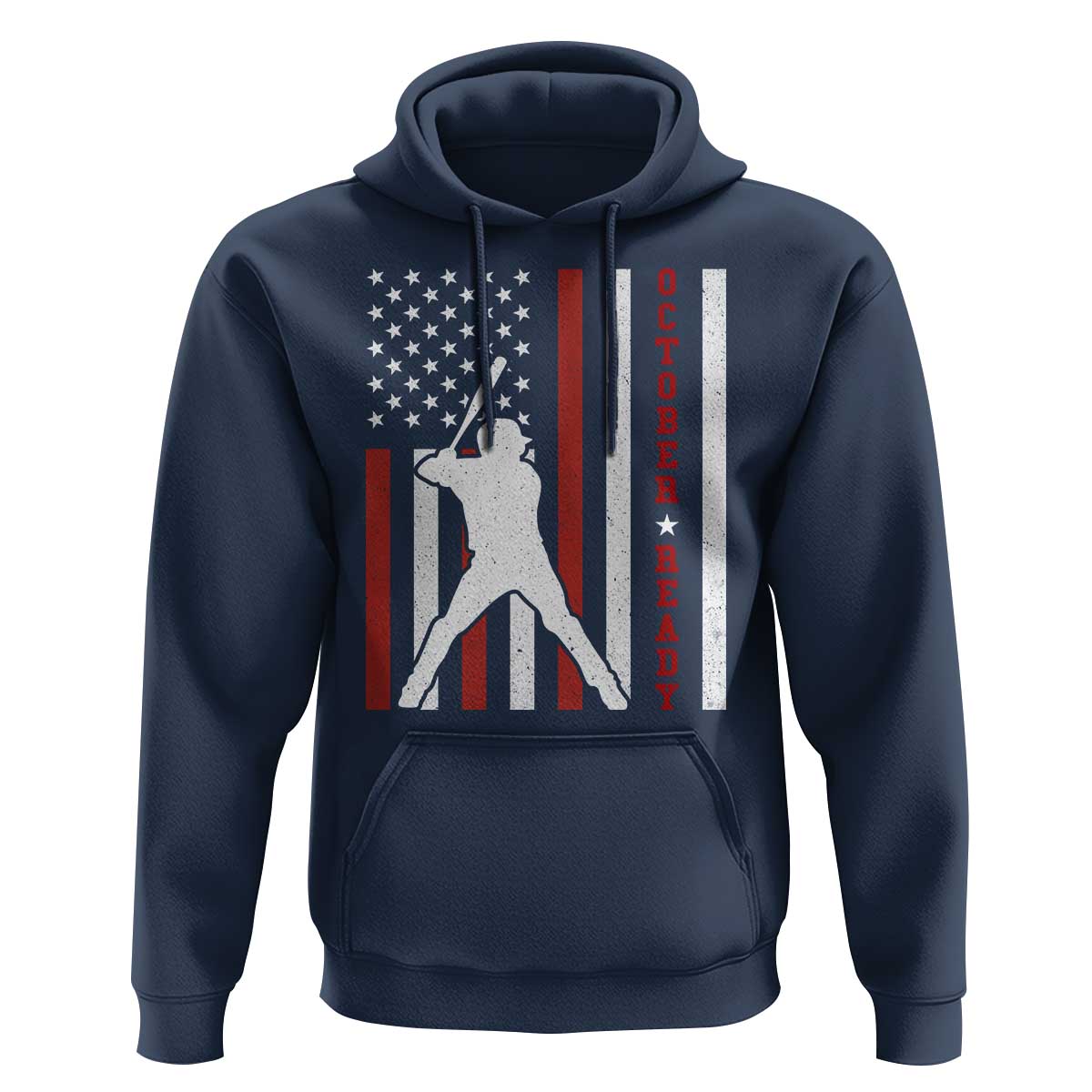 October Ready Hoodie Cool Distressed Philadelphia Baseball Fan US Flag - Wonder Print Shop
