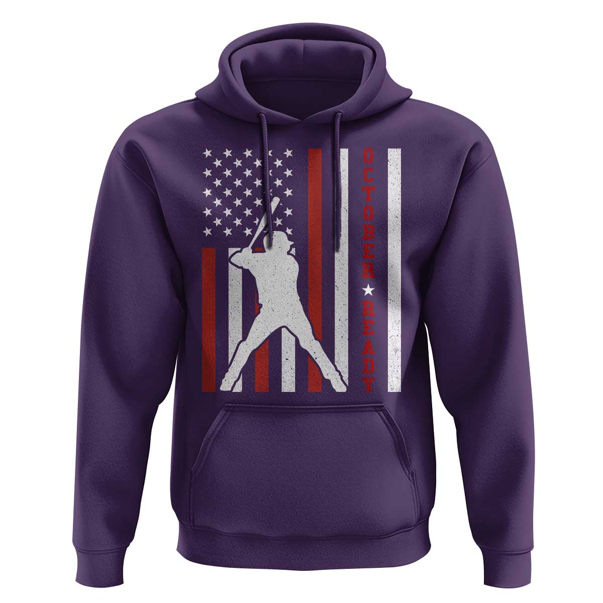 October Ready Hoodie Cool Distressed Philadelphia Baseball Fan US Flag - Wonder Print Shop