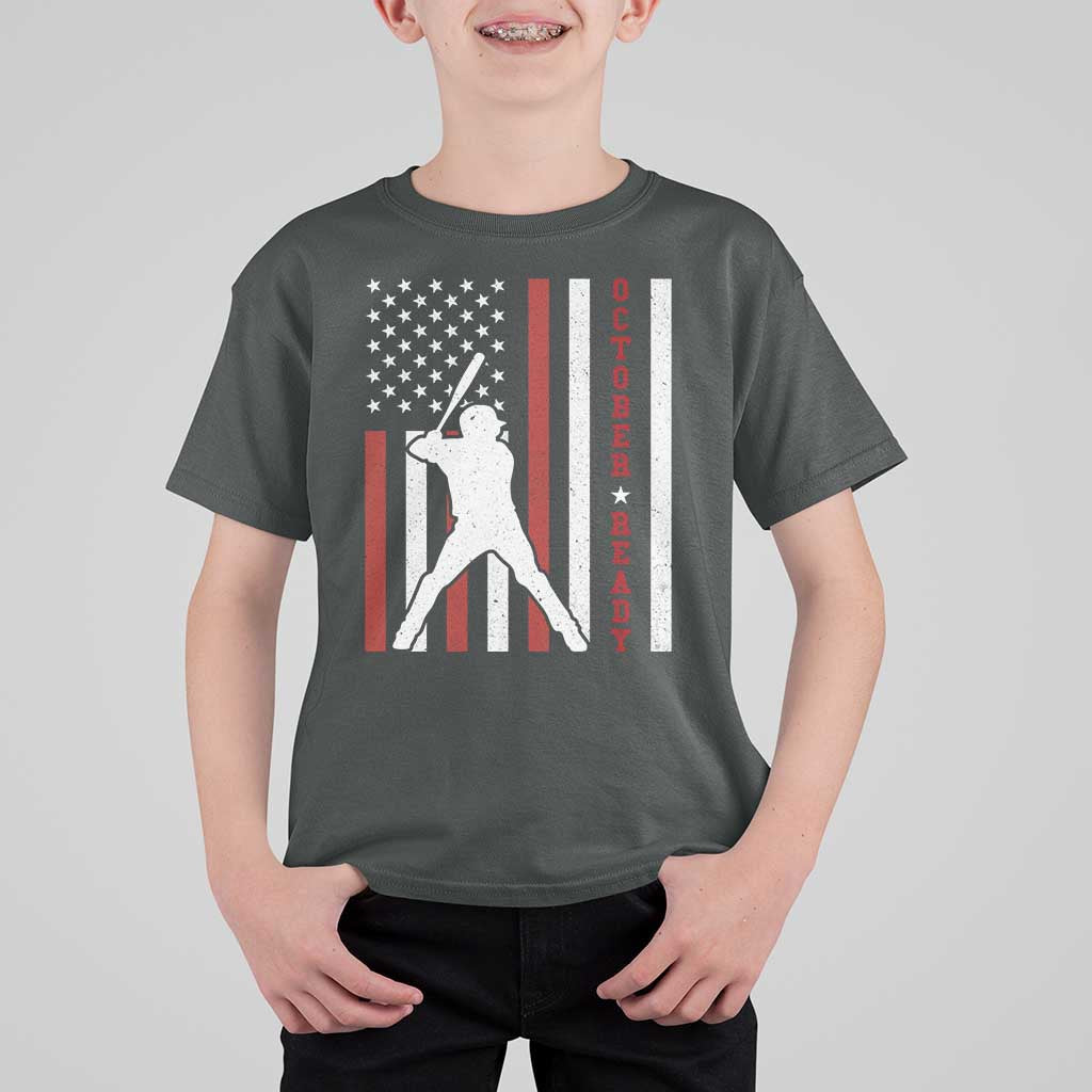 October Ready T Shirt For Kid Cool Distressed Philadelphia Baseball Fan US Flag - Wonder Print Shop