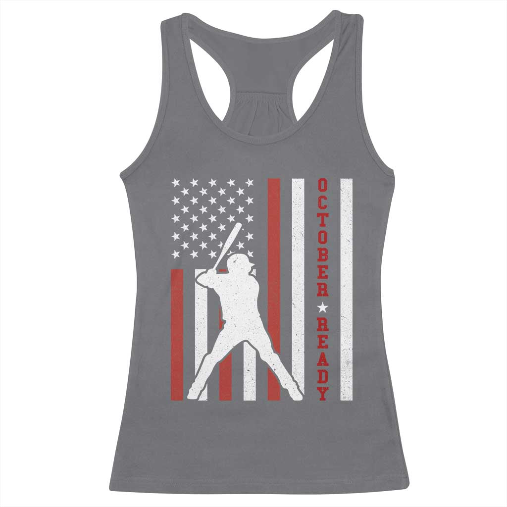 October Ready Racerback Tank Top Cool Distressed Philadelphia Baseball Fan US Flag - Wonder Print Shop
