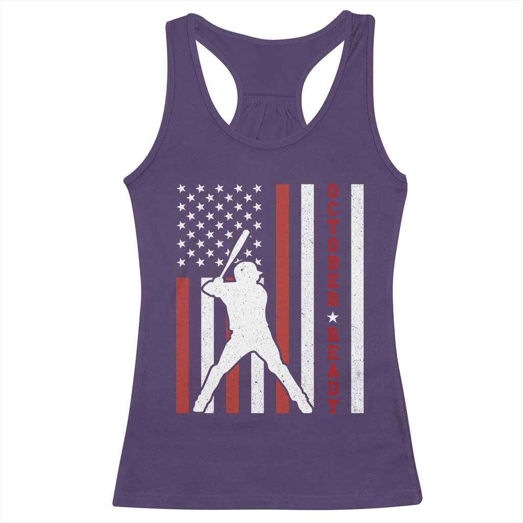 October Ready Racerback Tank Top Cool Distressed Philadelphia Baseball Fan US Flag - Wonder Print Shop