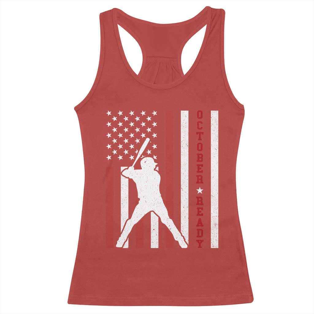 October Ready Racerback Tank Top Cool Distressed Philadelphia Baseball Fan US Flag - Wonder Print Shop